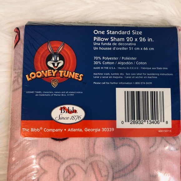 New 90s Looney Tunes Coordinating Pillow Sham “Tweety in Bloom” The Bibb Company - Picture 4 of 4